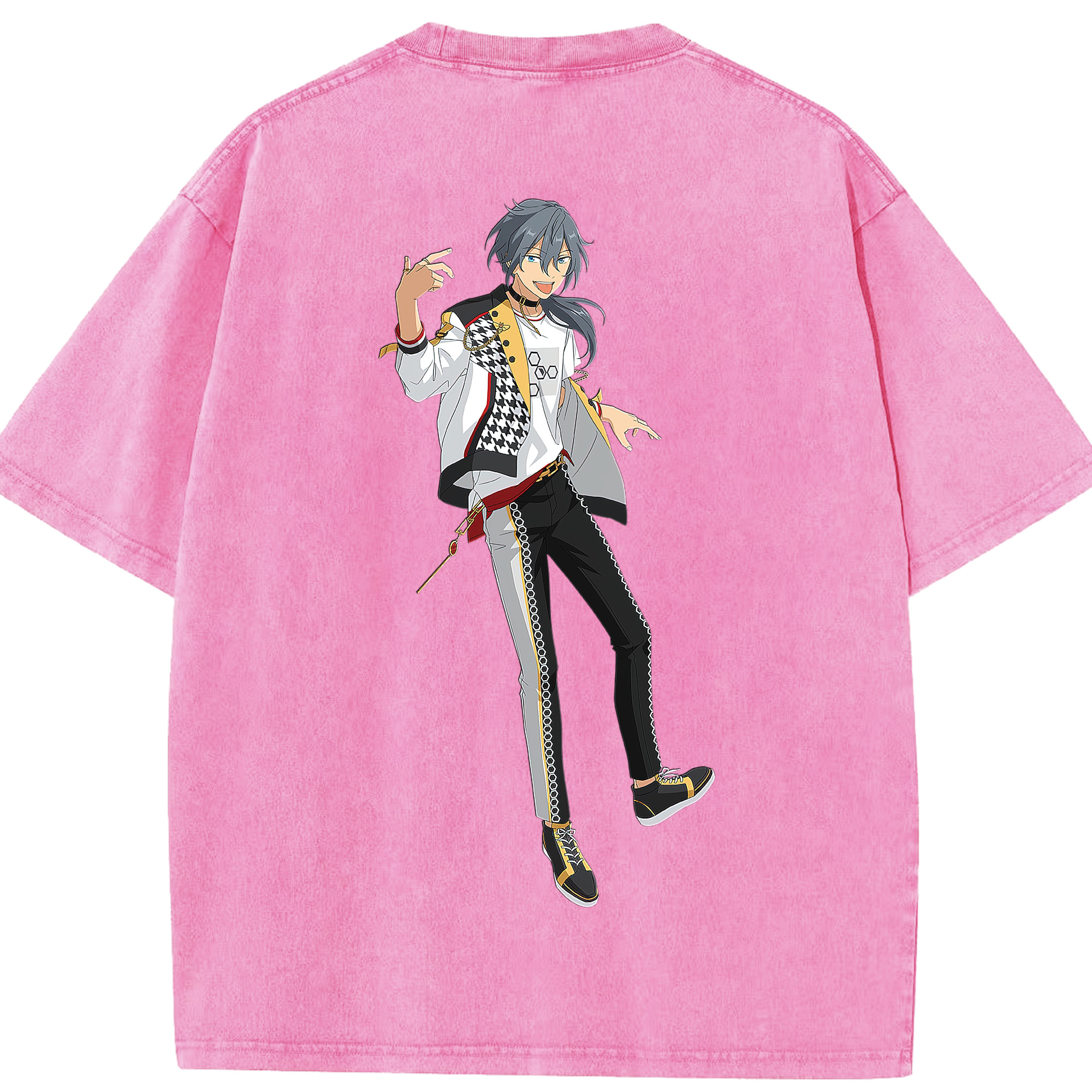 （画像用） あんさんぶるスターズ! Ensemble Stars 綿100% ヴィンテージ風 半袖Tシャツ（背面プリント）